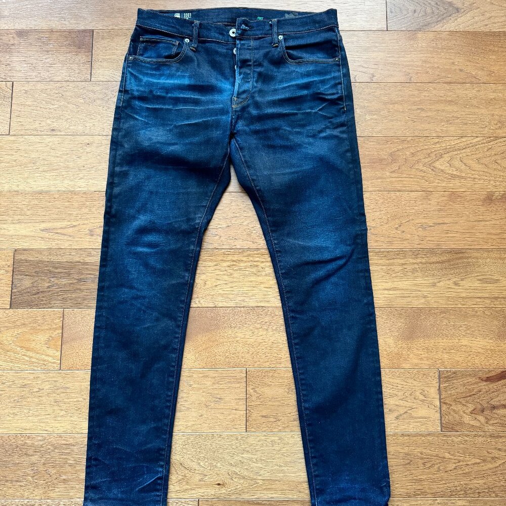 G-Star 3301 Slim Jeans - Dark Aged - Size W34 L34
